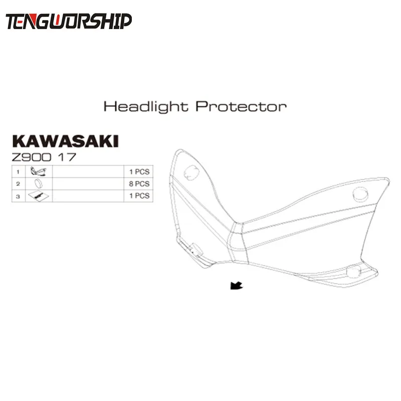 Для KAWASAKI Z900 Z 900- защита для фар мотоцикла Защитная крышка для экрана объектива