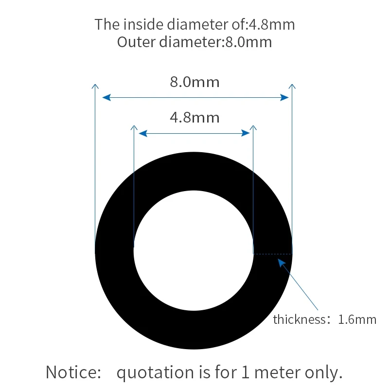 Kamoer различный размер перистальтический насос труба трубка norprene трубы высокая коррозионная стойкость - Цвет: 4.8 and 8 black