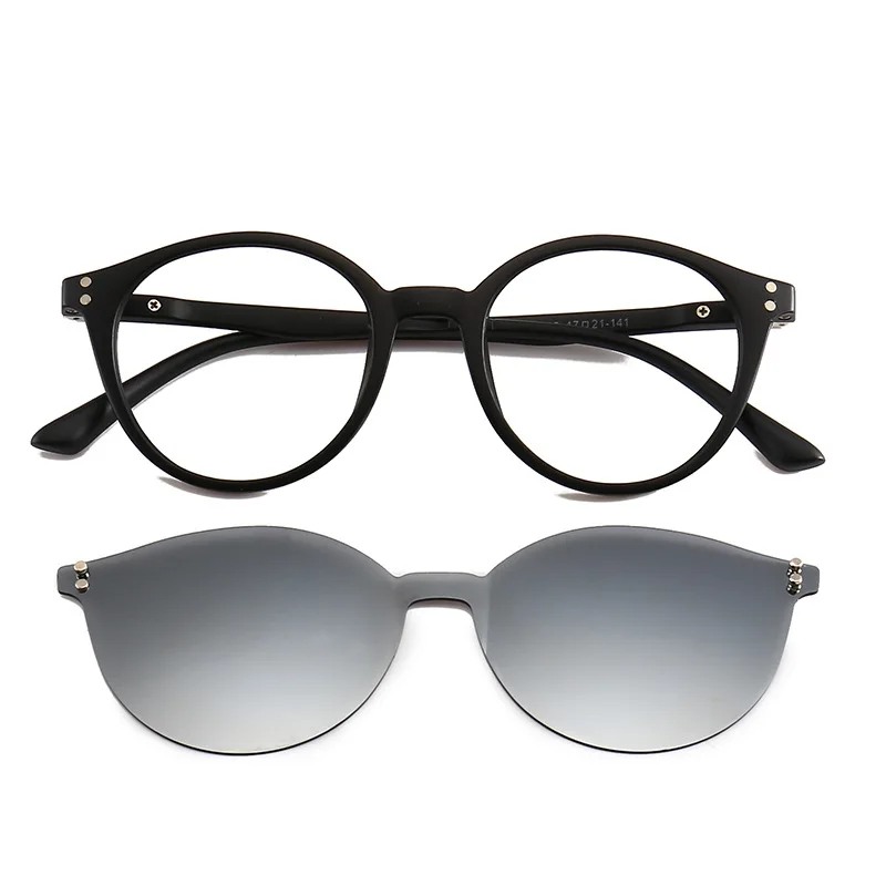 Бренд TR90 гибкие очки ретро женские клипсы поляризационные стекло на магните Для мужчин зеркало солнцезащитные очки оправы для очков круглый
