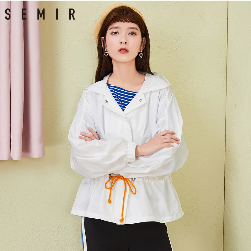 SEMIR пальто 2018 Новая мода для женщин с буквенным принтом свободное шоу тонкий