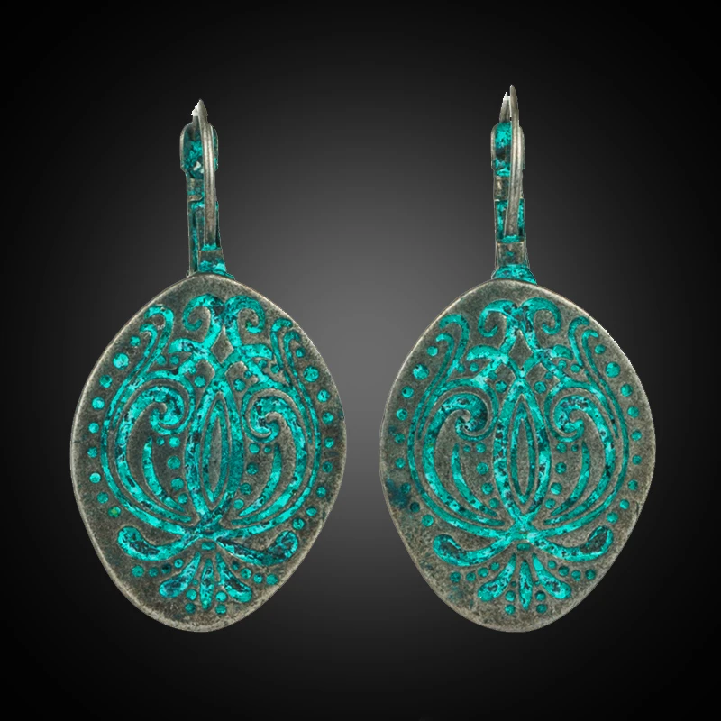 

Antique Brass Copper Round Dangle Hanging Drop Earrings for Women 2018 New Fashion Women Ear Jewelry Accessories