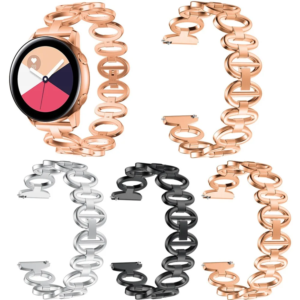 

Lady Bracelet Band Strap For Samsung Galaxy Watch Active Stainless Steel Chain Style Smart watch Wearable Bracelet accessories