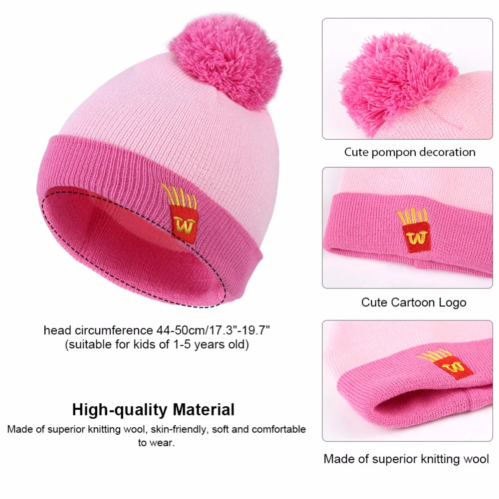 Maylisacc 3 шт. хлопок зима теплая вязаная шапка Кепки шарф с перчатки для Детская шерстяная одежда шапочки перчатки для От 1 до 5 лет для