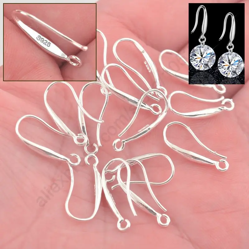 Hot 100Pcs DIY Making Jewelry Earring Findings 925 Sterling Silver Ear Hook Earwires Accessory For Crystal Women Gift | Украшения и