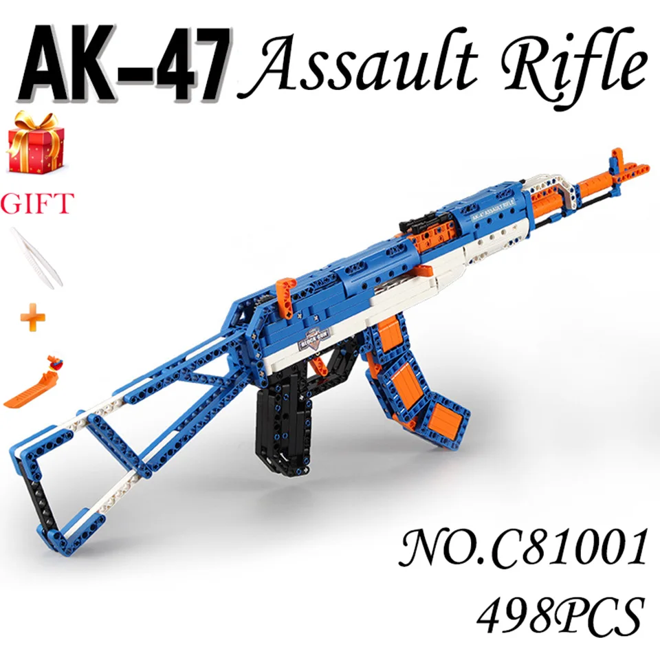 

AK-47 Assault Rifles Guns Military Building Blocks Kids Toy Technic Revolver Pistol Assemable Model Bricks
