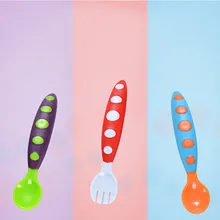 Детская посуда ложка Вилка детская посуда безопасная посуда детские ложки Кормление миски детские для детей# EW