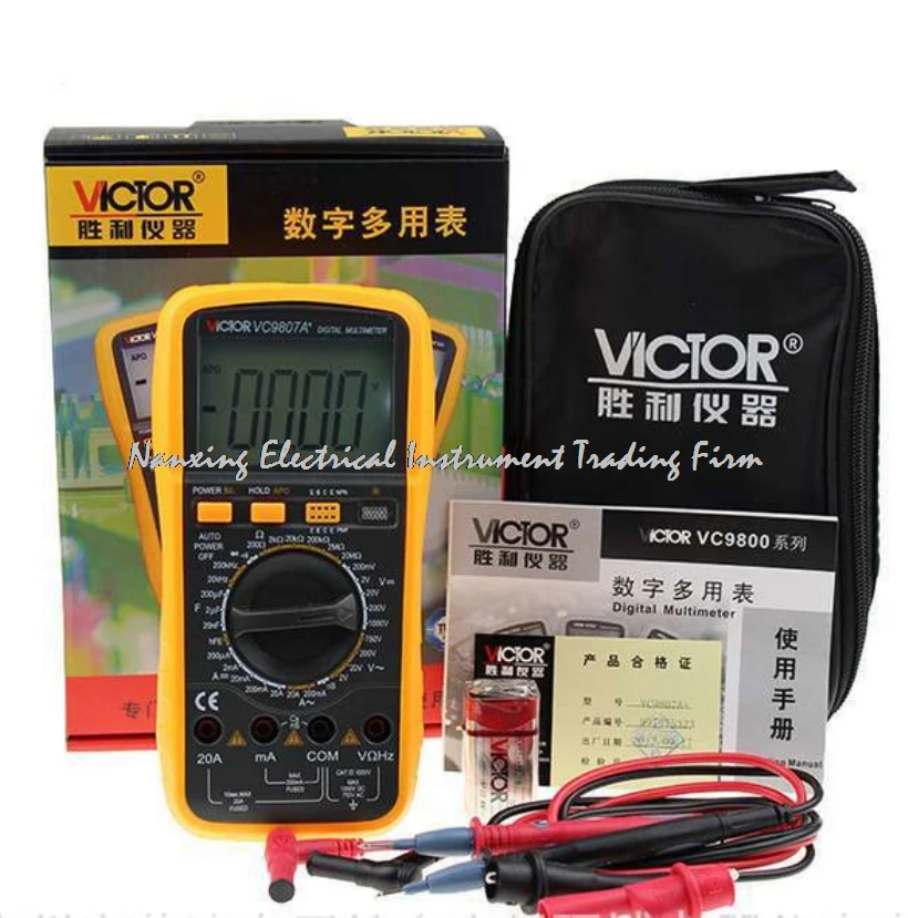 

VICTOR VC9807A+ 4 1/2 AC/DC Resistance Digital Multimeters Ammeter Voltmeter Ohmmeter conductivity Capacitance Frequency tester