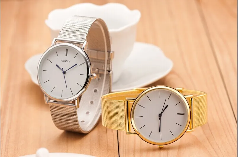 2024 New Famous Brand Silver Casual Geneva Quartz Watch Women Metal Mesh  Stainless Steel Dress Watches Relogio Feminino Clock