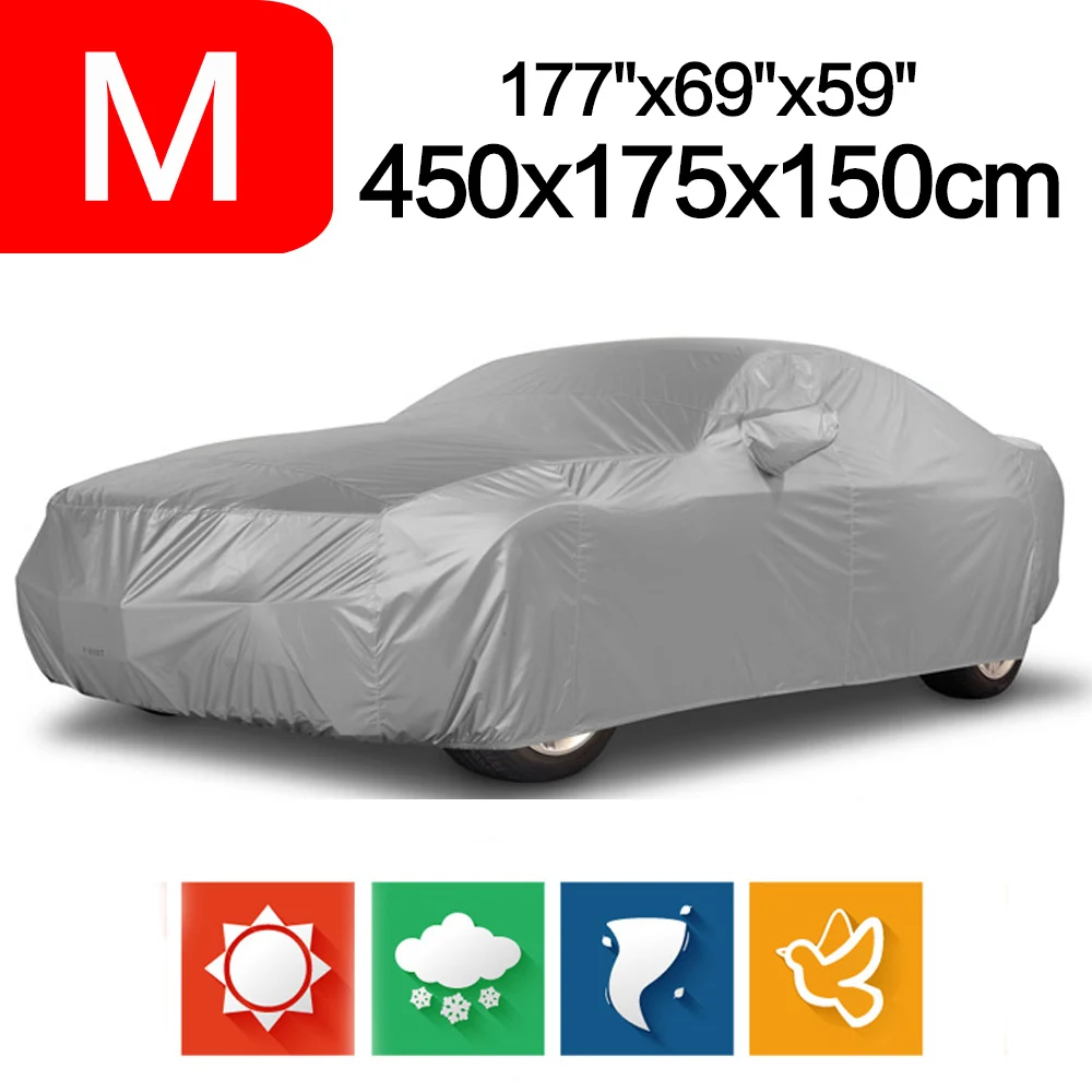 Outdoor Full Car Cover Sun UV Snow Dust Resistant Protection Size M Car covers цена Outdoor Full Car Cover Sun UV Snow Dust Resistant Protection Size M Car covers цены онлайн