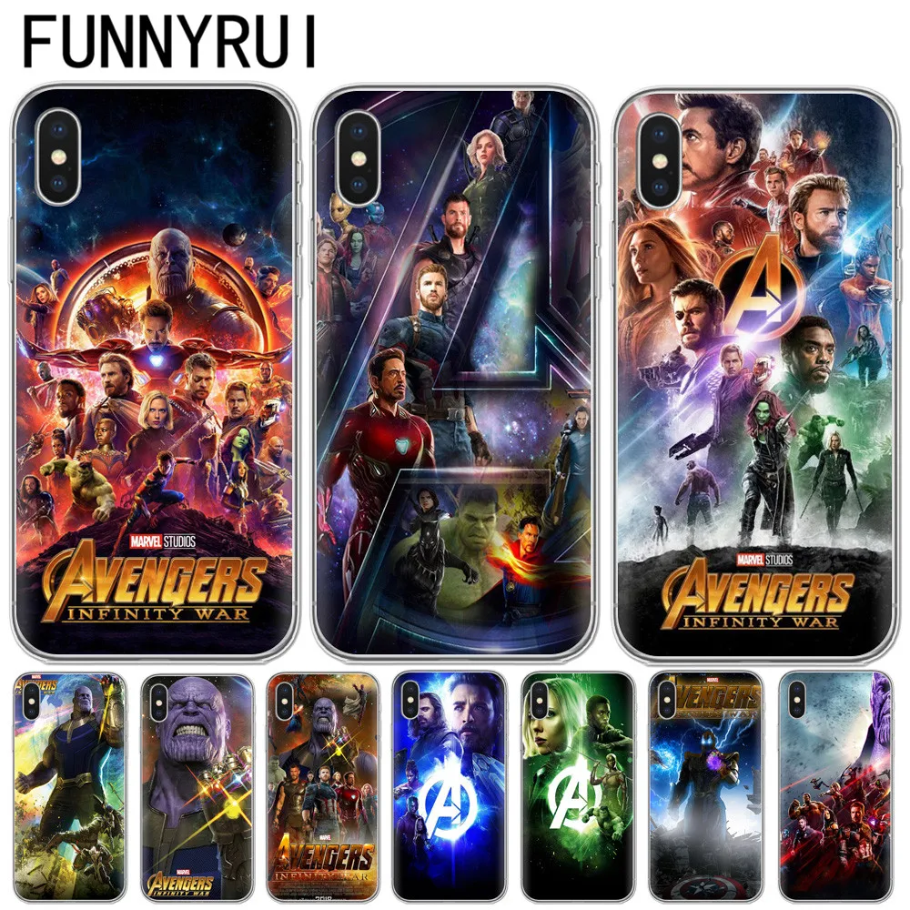 Avengers Infinity War Thanos Phone case For iphone X 6 6S 7 8 Plus 5 5S Soft Silicone Cover iPhone 7Plus 8Plus |