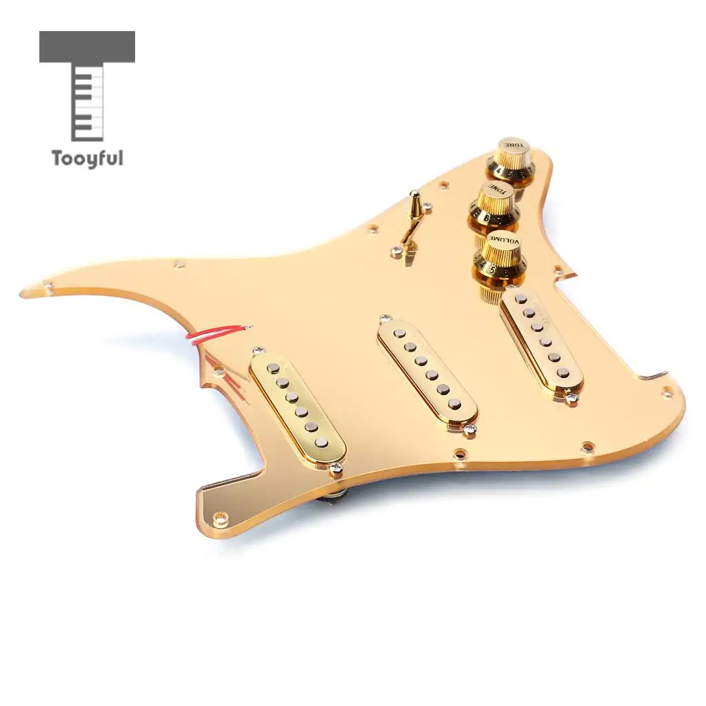Mirror Surface Prewired SSS Pickguard Pickups+6R Sealed Gear Tuning Pegs Tuners Machine Heads for Strat ST Electric Guitar