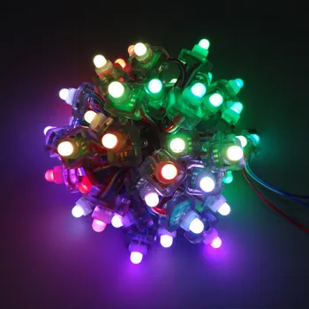 

1000X DC5V input square shape GREEN cable addressable SM16703 RGB full color LED pixel string light express free shipping