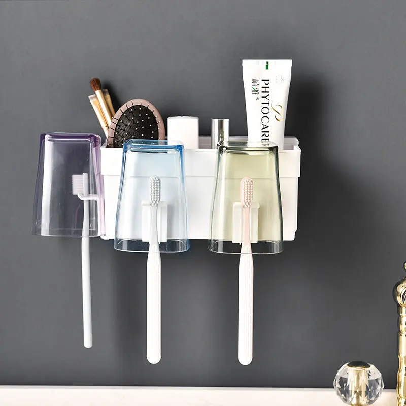 

1PC Plastic Toothbrush Holder Toothpaste Storage Rack Shaver Tooth Brush Dispenser Bathroom Organizer Accessories Tools