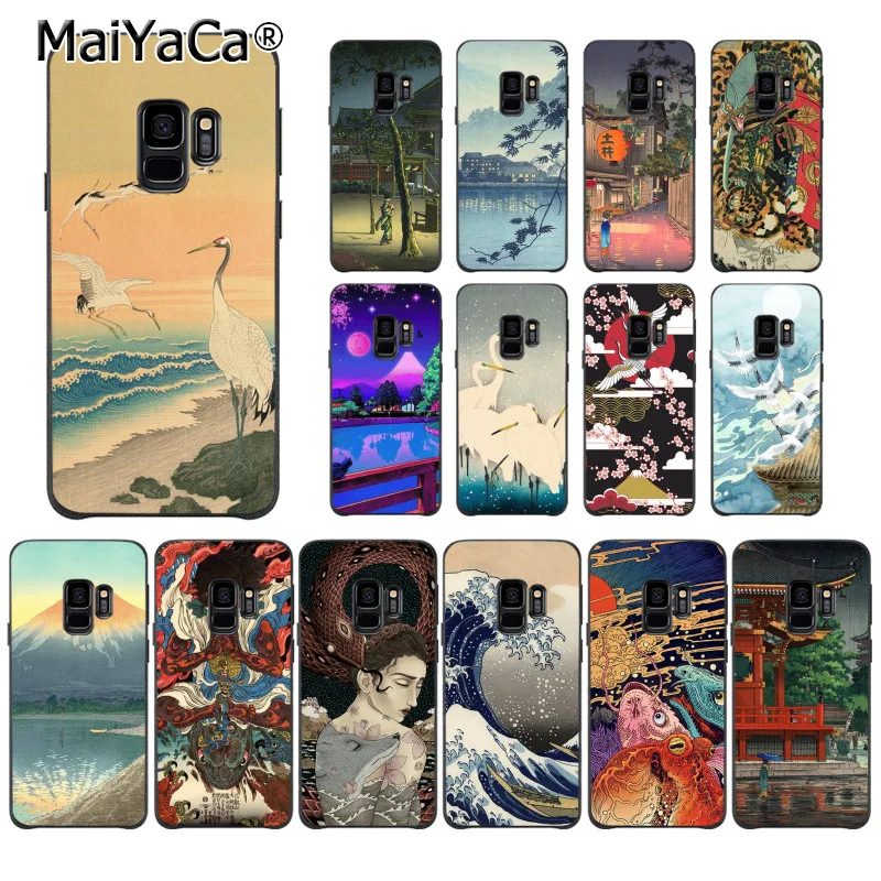 

MaiYaCa Japanese style Art Crane Fuji Mountain Wave Phone Case for Samsung Galaxy S6 S7 edge S6 S10Plus S10lite S10E S9 Plus
