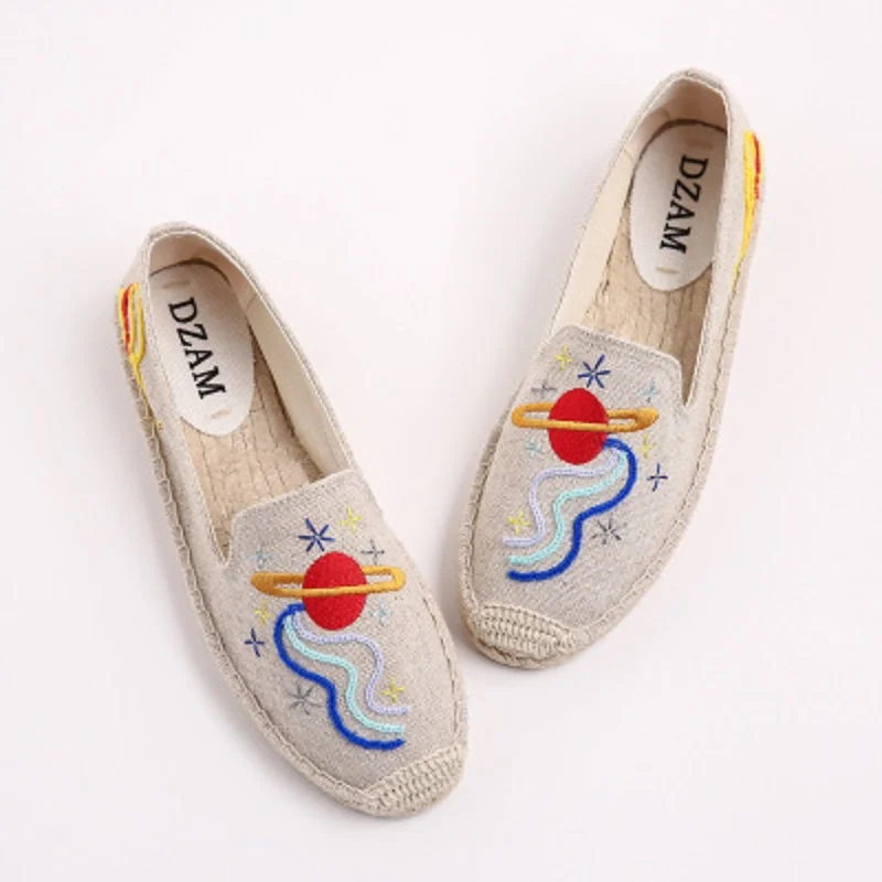 Fina 2 Moda Paja Bordado 1 Espacio Cereza 2018 Nuevo Casuales Pescador Zapatos 7wqpZAY