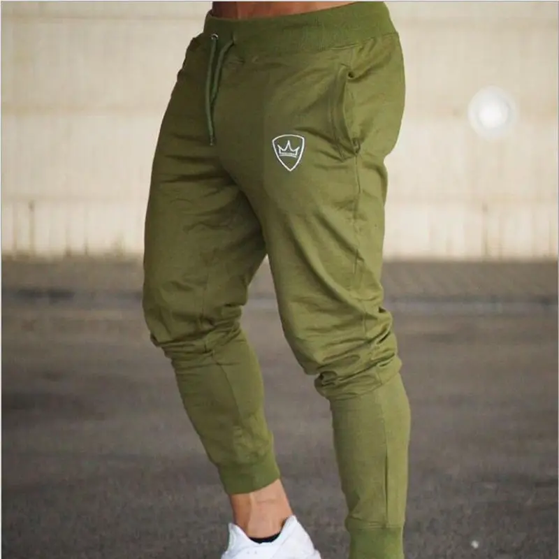 Мужские спортивные костюмы для бега, толстовка/спортивные штаны, пальто для тренажерного зала и фитнеса, толстовки и штаны, комплекты, мужской спортивный костюм для бега - Цвет: Army Green(Pants)
