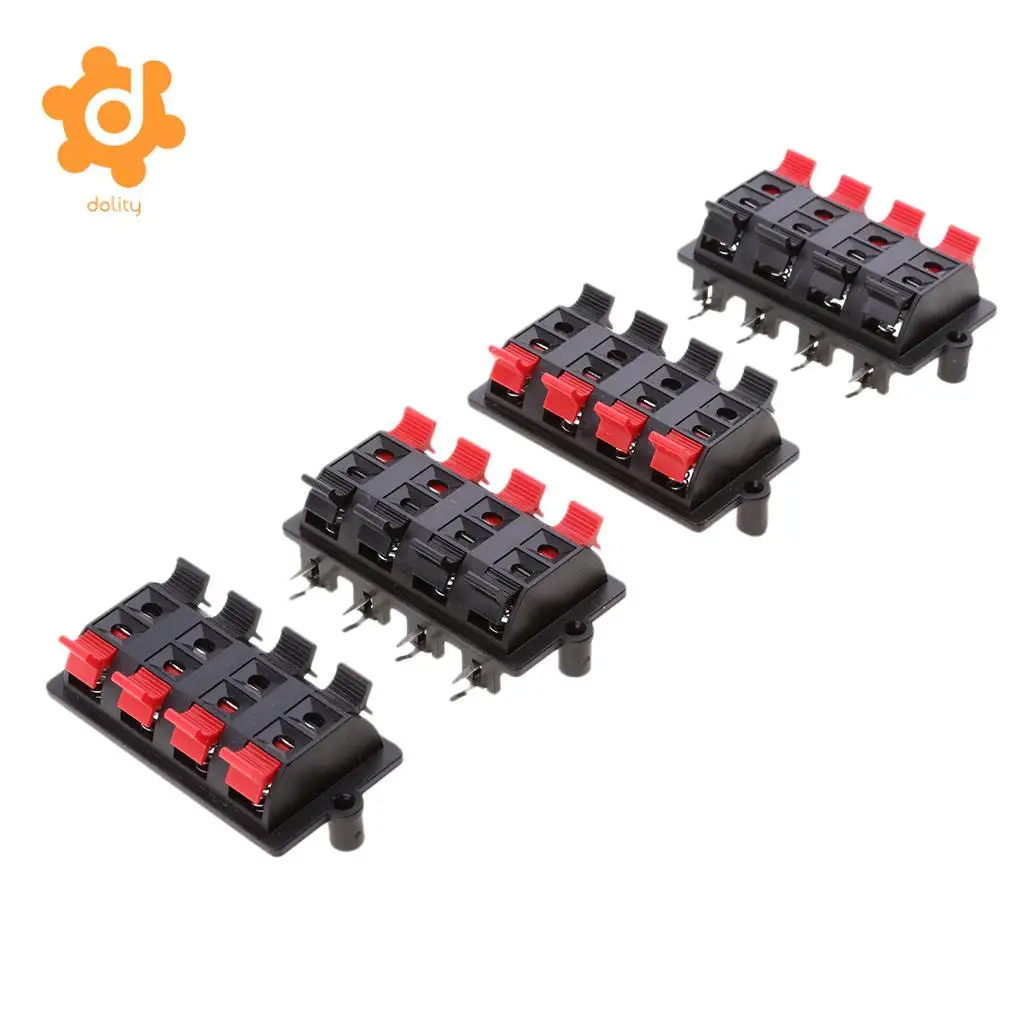 8 Way 2 Row Push Release Connector Plate Stereo Speaker Terminal 4pieces