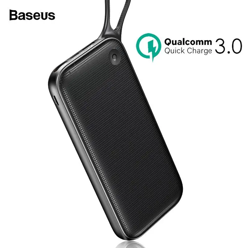 Baseus 20000mAh Power Bank Quick Charge 3.0 Powerbank Portable External Battery Pack Charger USB PD Fast Charging USB Poverbank