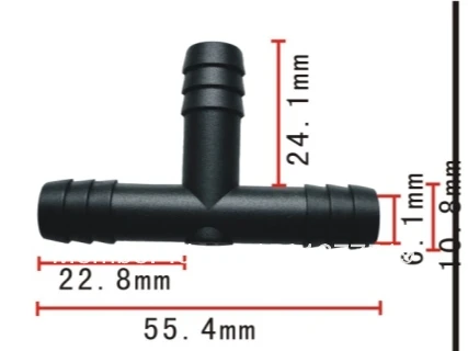 Shhworldsea трубки и шланг Tee разъем колючей на всех концах внутренний диаметр мм 9,5/9,5/пластиковый фиксатор мм авто клип 9,5