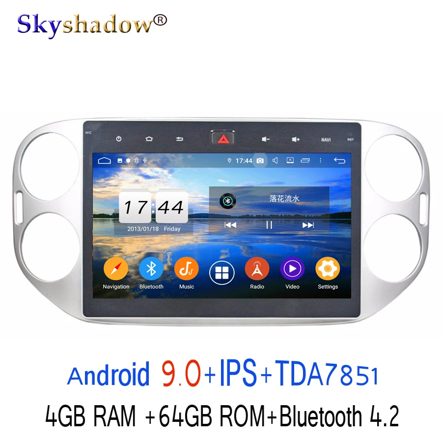 

TDA7851 10.1" HD 1080P Android 9.0 For VW Tiguan 2013 2014 2015 64GB ROM Car DVD Player GPS Glonass map RDS Radio wifi Bluetooth