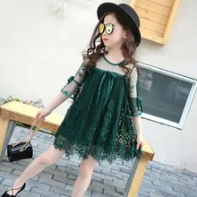 Платья для девочек; детская одежда; новое летнее кружевное платье принцессы с короткими рукавами и цветочным принтом; Одежда для девочек; модное платье для маленьких девочек