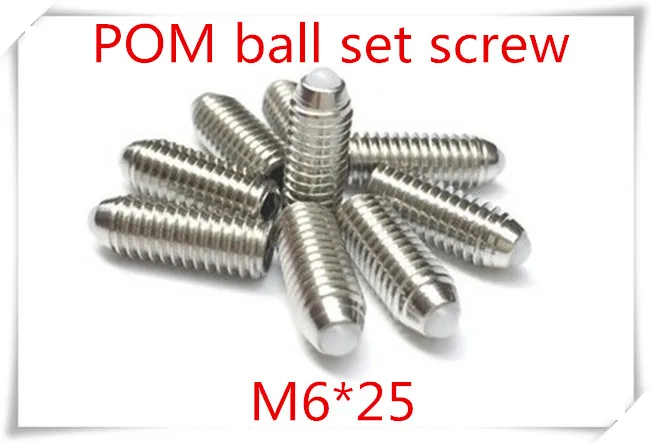 

10pcs/lot Stainless Steel 304 M6*25 Hex Socket Plastic Ball Set Screw