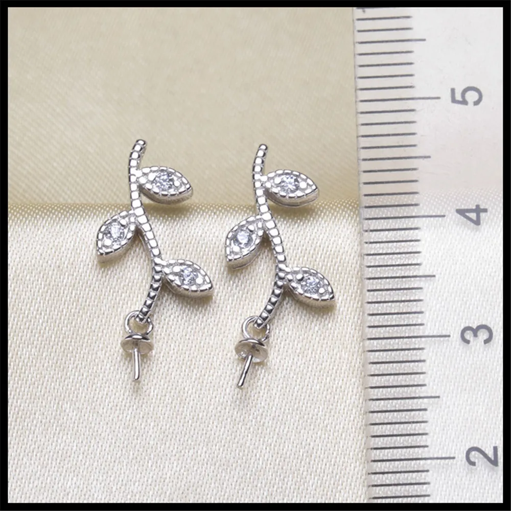 

Earrings Mount Pearl Accessories 925 Silver Earrings Jewelry DIY making No Pearl