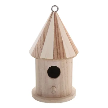 

1pcs Wooden Bird House Hanging Nest Bird Nesting Boxes with Loop Pet Supply Home Garden Yard Decoration