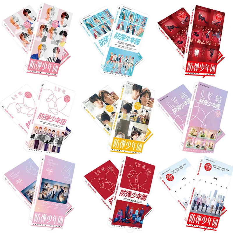 Новый kpop BTS 180 фото открытка + коллекция карты стикеры корейский стиль Мода K Поп БТС Bangtan обувь для мальчиков Love Yourself Tear альбом