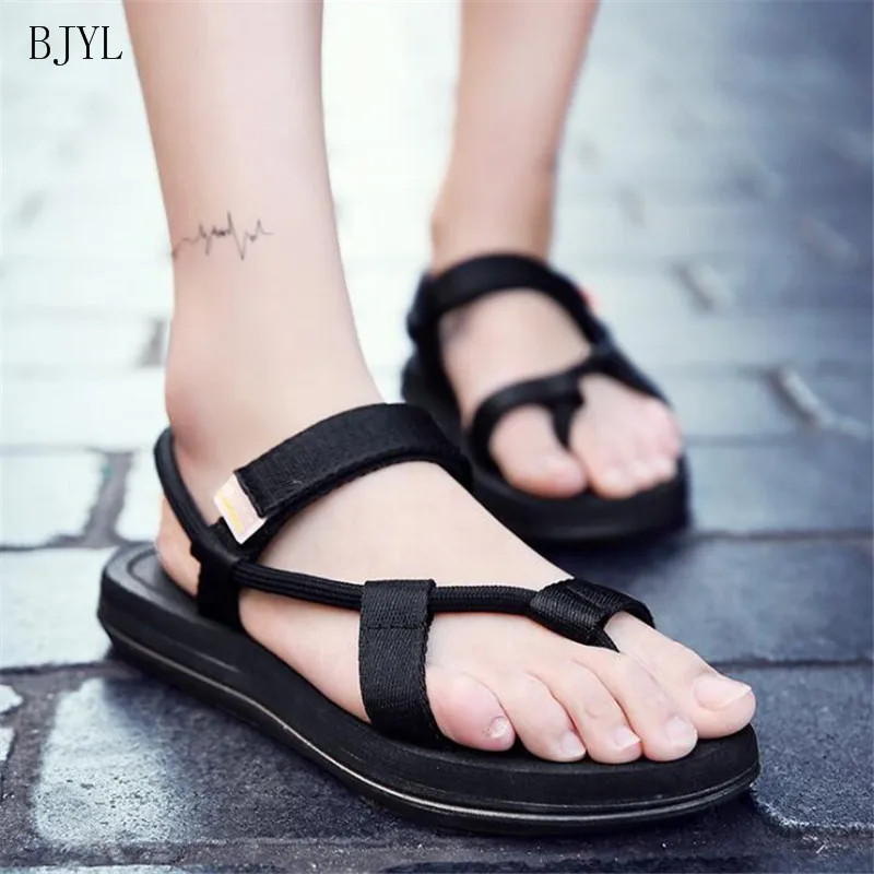 

BJYL 2019 New Summer Slippers Sandals Outdoor Couples Personality Tide Beach Herringbone Comfortable Men Sandals B194