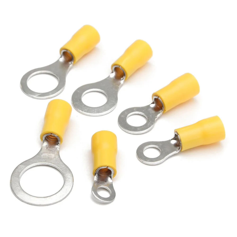 10PCS/lot Terminals Connectors Yellow Rubber PVC Terminals Insulated