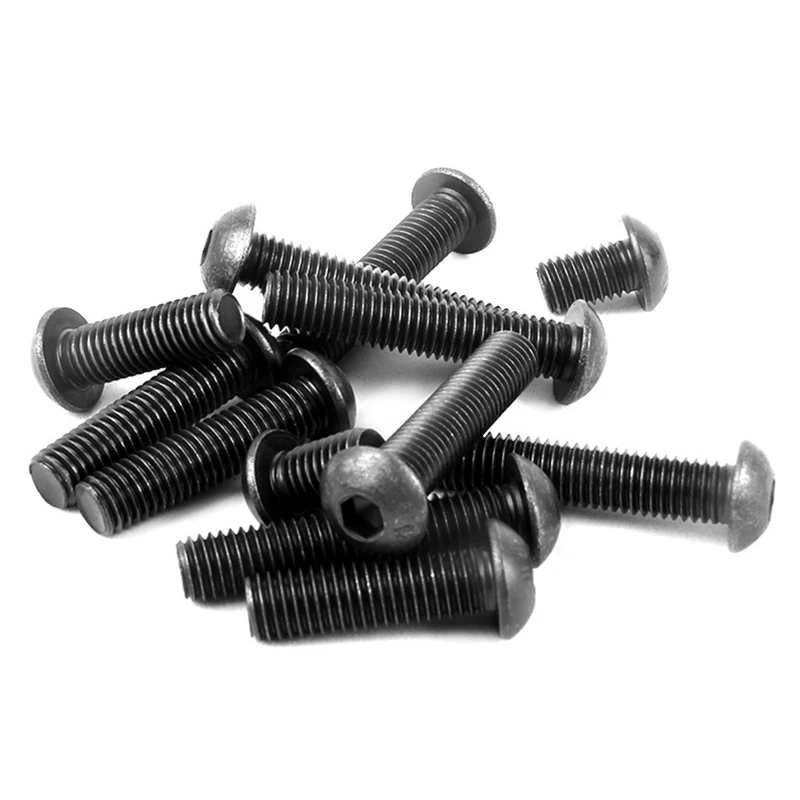 

10Pcs M4 Carbon Steel Screws Mushroom Hexagon Socket Button Head Screw Bolt High-strength Semi-circular Mushroom Head