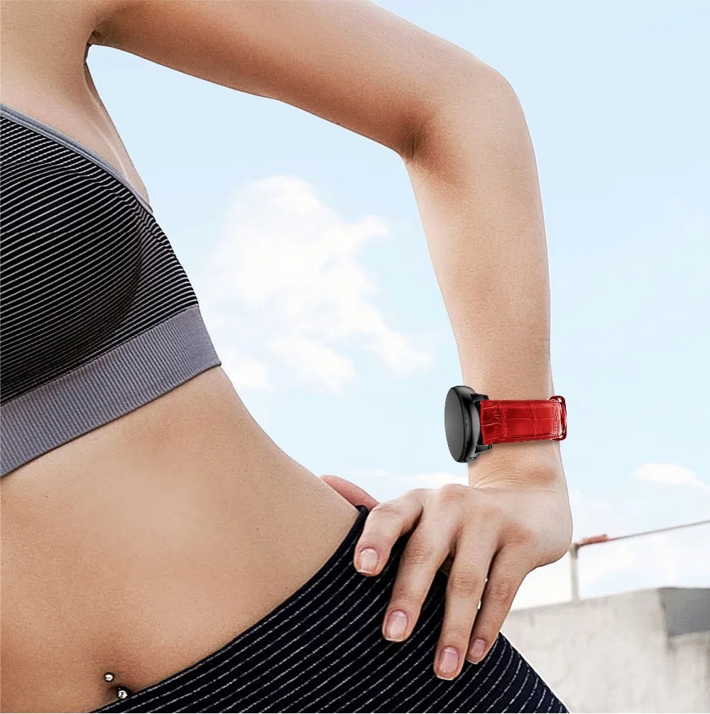 Ремешок из натуральной кожи с узором «крокодиловая кожа» для Xiaomi Huami Amazfit GTS Смарт-часы сменный Браслет ремень 20 мм ремешок для часов