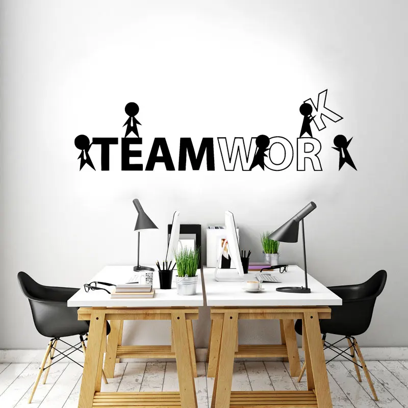 

Office Studio Personality Slogan Vinyl Wall Sticker Teamwork Icon Sticker DIY Office Supplies Decorative Stickers BG12