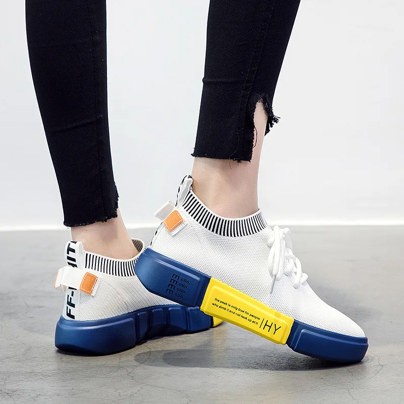 Женские кроссовки SWYIVY вязаные дышащие на платформе Новинка осени 2019|Кроссовки и