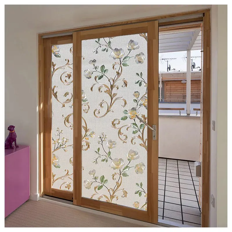 Colors peony 3D embossing Home Window Cover Film No-Glue Static stained Decorative Privacy Glass Sticker 40/45/50/60/75/80*200cm Colors peony 3D embossing Home Window Cover Film No-Glue Static stained Decorative Privacy Glass Sticker 40/45/50/60/75/80*200cm