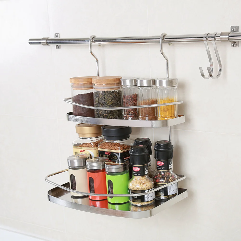 304 stainless steel hanging crucible racks kitchen shelf wall mounted