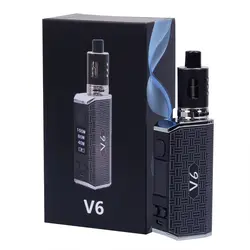 Мини V6 80 Вт электронной сигареты 2600mAh Box mod с 2 мл 0.23ohm 22 мм Диаметр распылитель электронной сигареты Регулируемая мощность Starter Kit