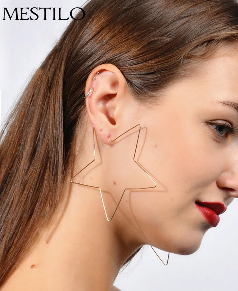 Large Star Hoop Earrings.