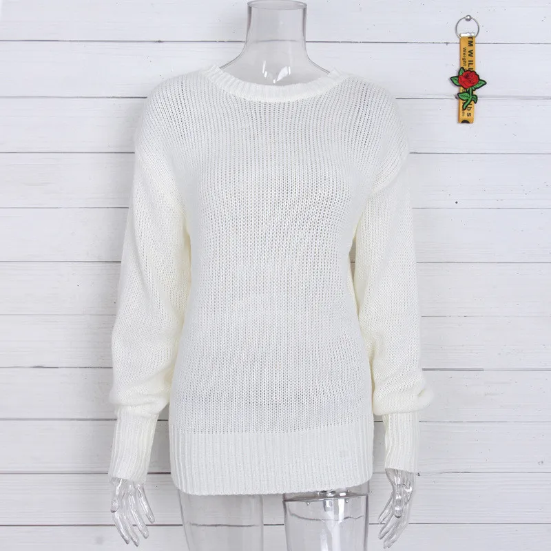 Зимний женский свитер большого размера, сексуальный, с открытой спиной, с галстуком-бабочкой, с длинным рукавом, пуловеры, S-XL, Женский Осенний джемпер, уличная одежда