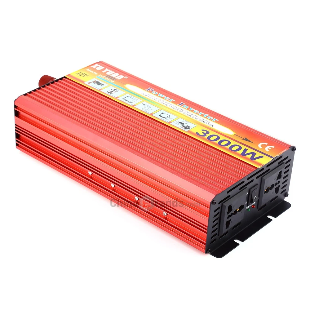 XUYUAN 3000 Вт DC 12 В к AC 220 50 Гц Солнечный автомобильный инвертор модифицированная