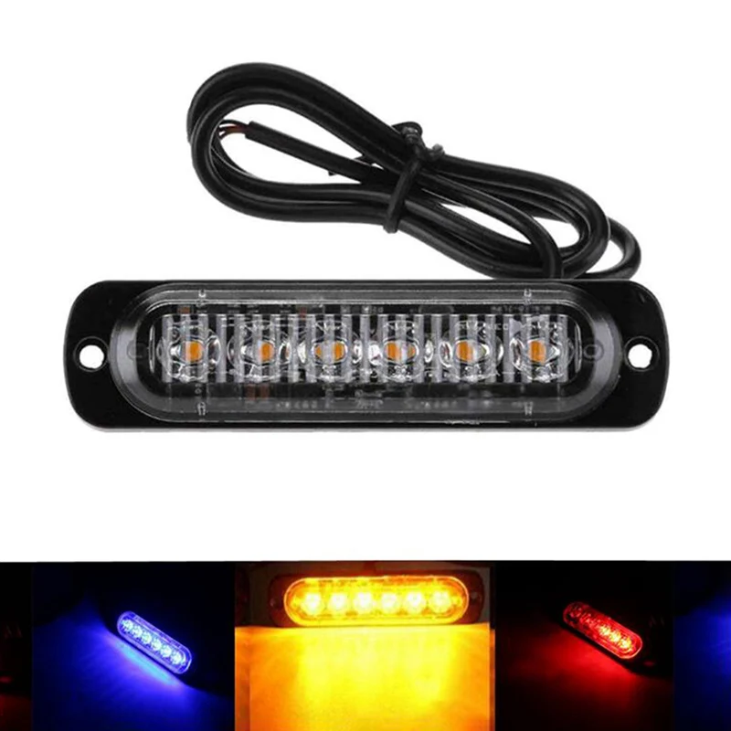 75 см DC 12V 6 Led Стробоскоп Предупреждение ющий свет решетчатая подсветка световой бар ультра-тонкий грузовик Автомобильная Лампа анти-коллисиоан Анти-пыль сигнальная лампа