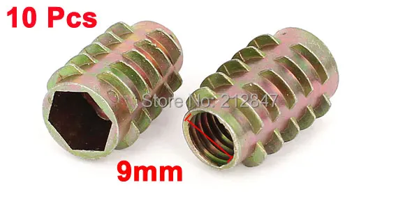 Inner Hex M10 Female Thread Furniture Insert Nuts Screws Zinc 