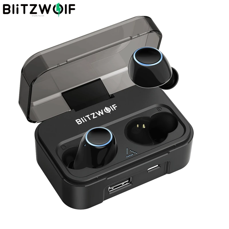 Blitzwolf BW-FYE3 настоящий беспроводной bluetooth 5,0 наушники 6 мм HiFi стерео двусторонние звонки с 2600 мАч power Bank IPX6 Водонепроницаемый