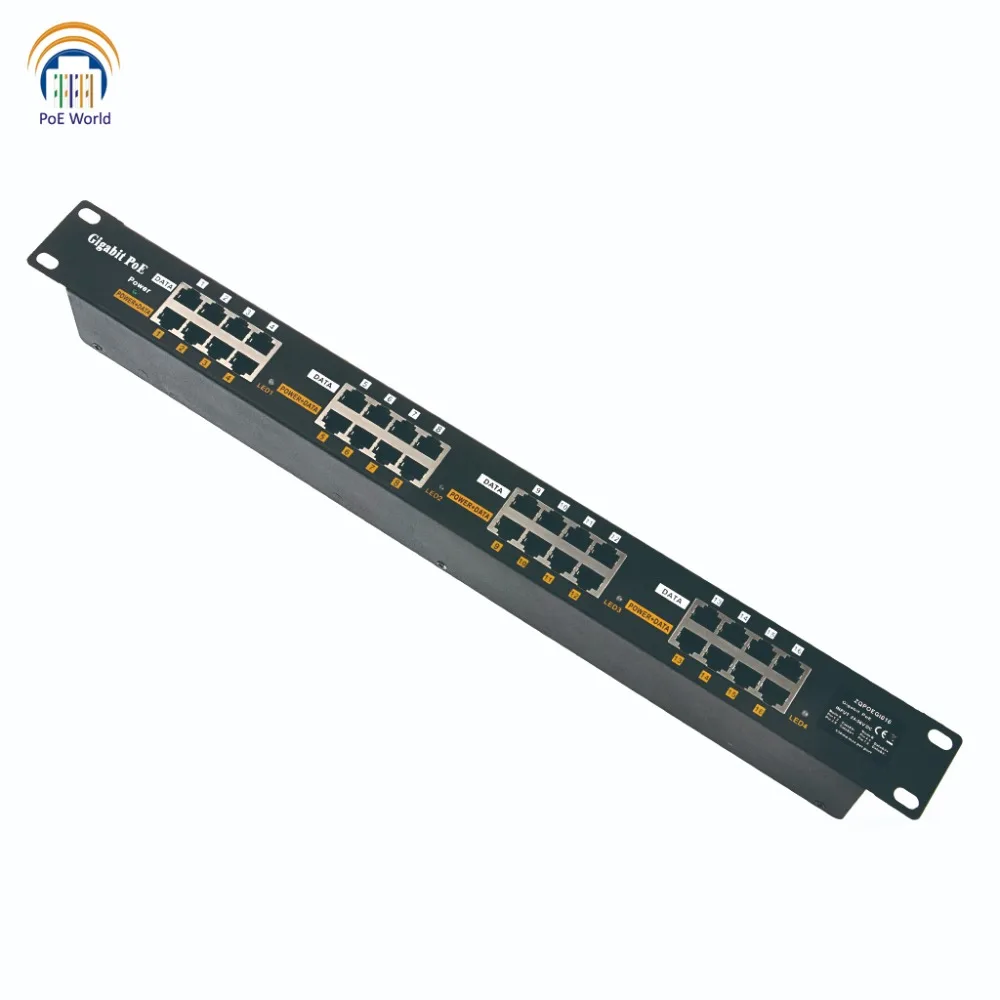 

gigabit Poe Injector - fanless 16 Port Power Over Ethernet Injector -use one or Two Power Supplies with 24, 48 or 56 Volt