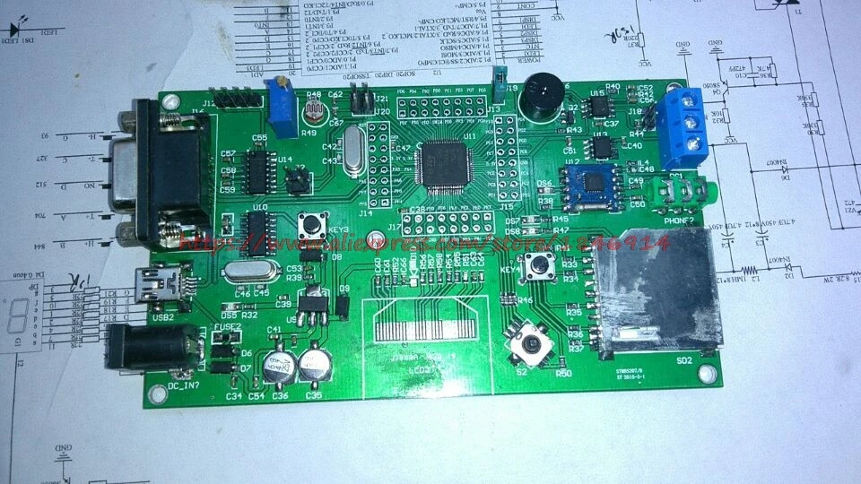 

free shipping STM8S208 development board STM8 experimental board