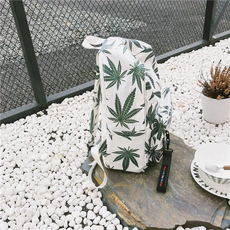 Moon Wood Stylish Girls Big Backpack Plants Leaf Printing Backpack Boys School Bag Men's Women Casual Daily Travel Rucksack 2019