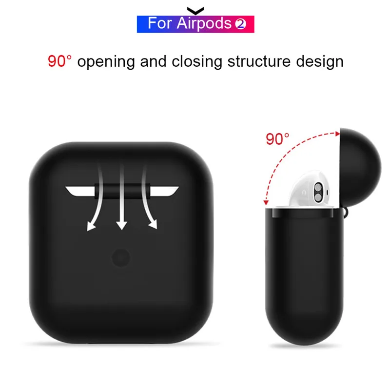 Чехол для наушников Apple AirPods 2 силиконовый чехол беспроводные Bluetooth наушники для Air Pods Чехол защитный для AirPod Тонкий чехол