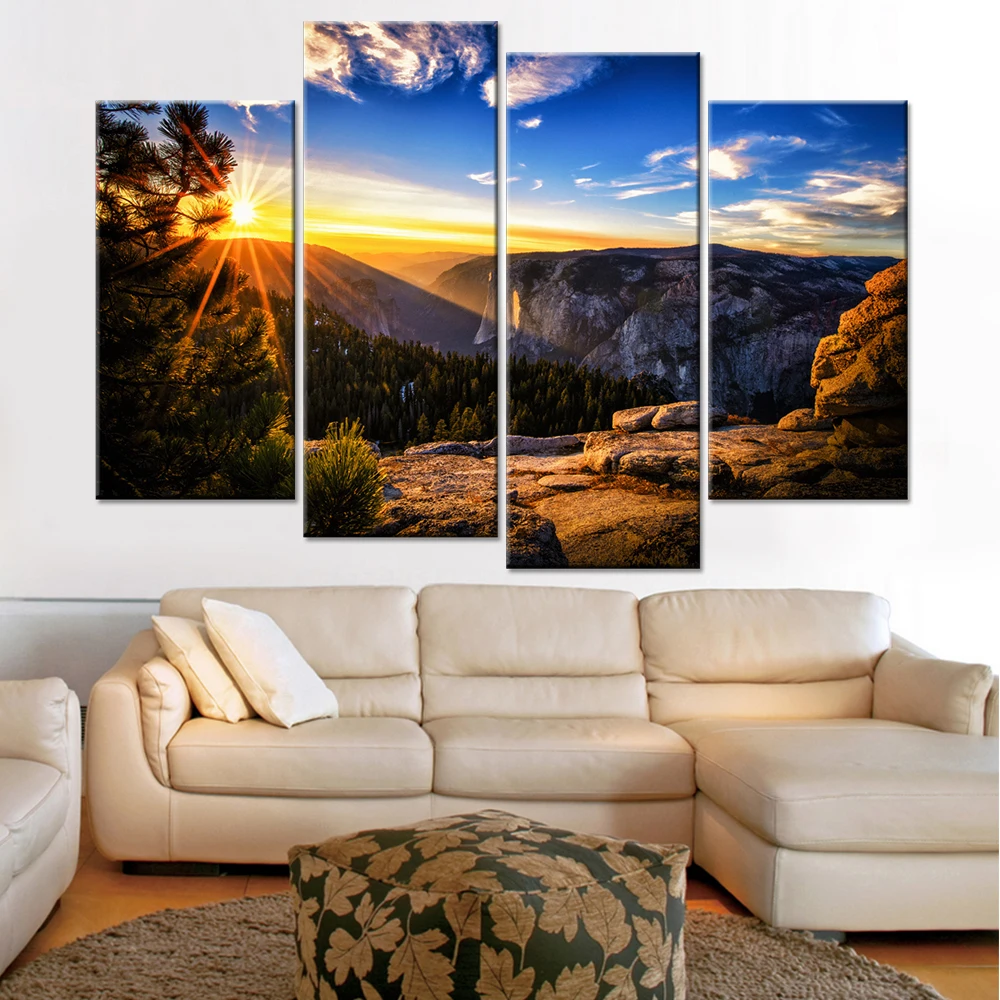 Wall Pictures for Living Room Canvas Art Nature Landscapes Sunset Canvas Painting Modular Pictures Home Decor Posters and Prints