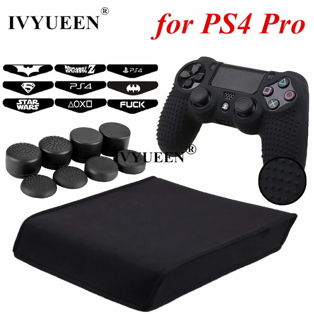 IVYUEEN 19 в 1 неопреновый рукав пылезащитный чехол для игровой станции 4 PS4 Pro Slim консоль+ контроллер чехол+ палка крышка+ наклейка